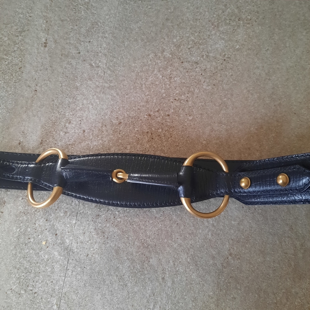 Gucci Women's Black 1955 Horsebit Wide Leather Belt Size M - Picture 14 of 14